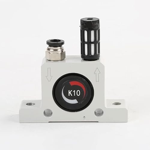 K10 Industrial Pneumatic Turbine Ball Vibrator, K 1/4\'\' K10 Thread Pneumatic Vibrator Power Concrete Vibrator Ball Type Aluminum Alloy Air Turbine Oscillator with Silencer