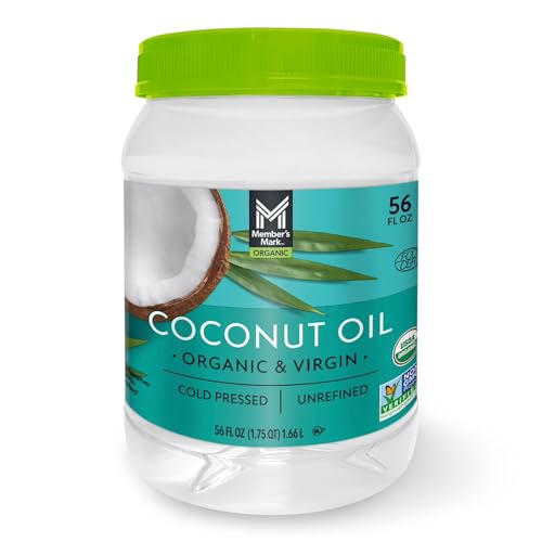 Member Mark Organic Virgin Coconut Oil, Cold Pressed, Unrefined, 56 FL OZ