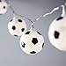 Produktbild Lights4fun 10er LED Fußball Lichterkette weiß Batterie Timer Fussball Geburtstag Deko Geschenk zum Herrentag Geschenk Fußball Fussball Europameisterschaft