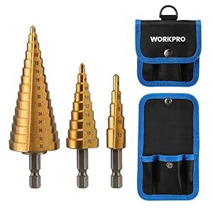 WORKPRO 3-teiliges Stufenbohrer-Set