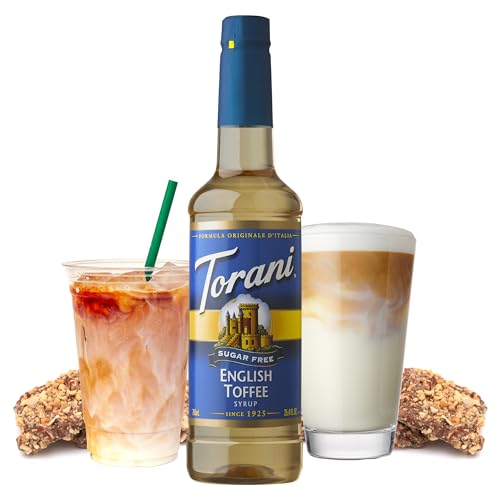 Image of Torani Sugar-Free Syrup, English Toffee, 25.4 Fl Oz Bottle (Pack of 4)