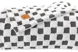 WOLF CREEK BLANKET- Charcoal & White Fuzzy Fun 3D Checkered Throw Blanket – Ultra Soft Shaggy Fleece for Cozy Comfort. Beautiful Gift for Women with Style 50 x 65 inches.