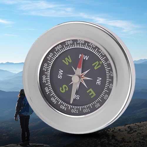 Brújulas de Bolsillo Redondas para Camping al Aire Libre de Acero Inoxidable miniatura 6
