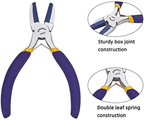BENECREAT Double Nylon Jaw Flat Nose Pliers Mini Steel Wire Forming Pliers for Jewellery Craft Making Hobby Projects