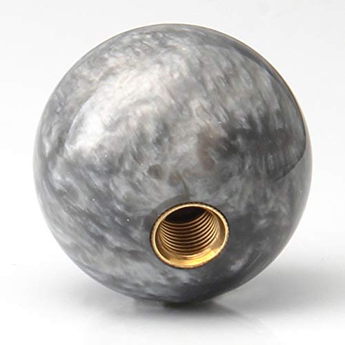 Top10 Racing Marble Style Round Ball Gear Shift Knob With Adapters Universal Car Shift Knob Adapter Acrylic Stick Shift Knob Fit For Most Transmission Vehicles (Gray) #TOP3