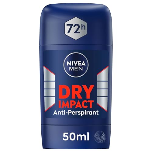 NIVEA Men Dry Impact Stick Anti-Perspirant (50ml), Anti-Sweat Deodorant with 72H Protection, Anti-Bacterial Deodorant Stick for Men