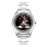Falling Coffee Beans Cup Orologio casual da uomo con cinturino in acciaio inossidabile in lega di quarzo orologio da polso, Stile:, regular, Bracciale
