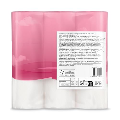 by Amazon Carta Igienica, 4 Veli Trapuntata, Ultra Morbida, 9 unità, 160 Fogli per Rotolo, Certificata FSC - Immagine 3