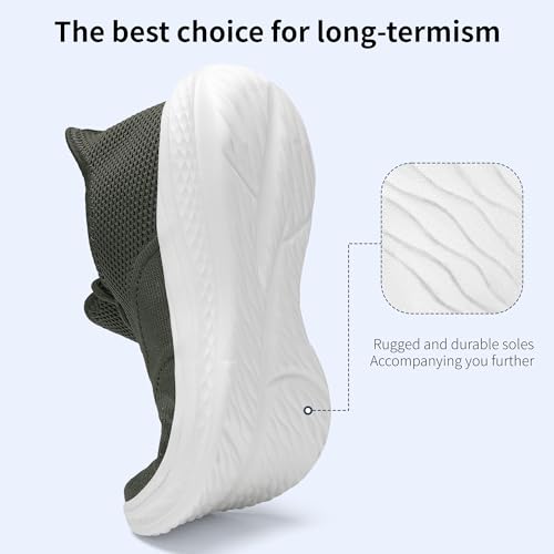 Image of VAMJAM Men's Running Shoes Slip On Walking Shoes Non Slip Lightweight Workout Breathable Gym Sneakers Fashion Mesh Sneakers