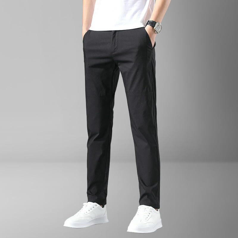 Men's Summer Thin Elastic Waist Korean Style Slim Fit Patchwork Tapered Sporty Casual Pants4