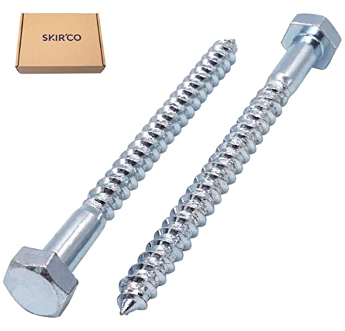 SKIR'CO (25 pcs) DIN 571 Zinc Plated Steel Hexagon Head Wood Screws M10 x 140 mm, Coach Screws, Hex Screw, Lag Bolts - Image 2