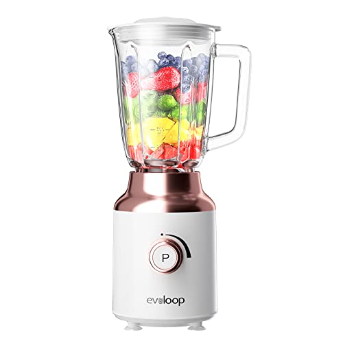 Evoloop Glass Blender, Countertop Blender, 750 Watt High Speed