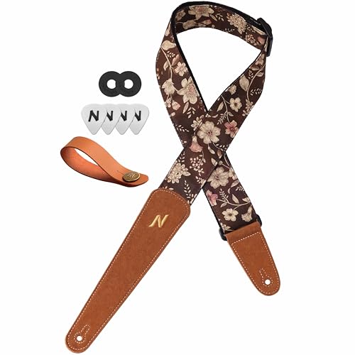 Sangle de guitare basse et acoustique Nefelibata daim 5,1cm
