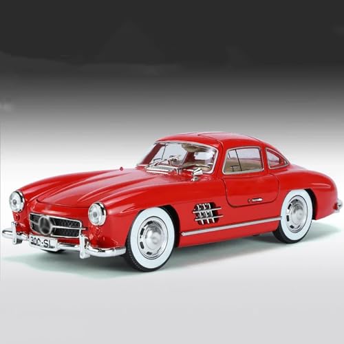 Image of 1:24 Diecast Vintage Toy Car 300 SL Classic Toy Cars for Kids Die Cast Metal Car Light Sound Pullback Openable Door car Toys