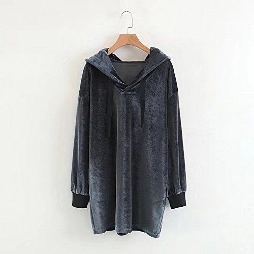 Chandail à capuchon pour femme vêtement lâche grande taille gris en taille S