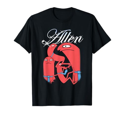 Smiling Friends Allen Collage Fancy Chrome Text Cartoon T-Shirt