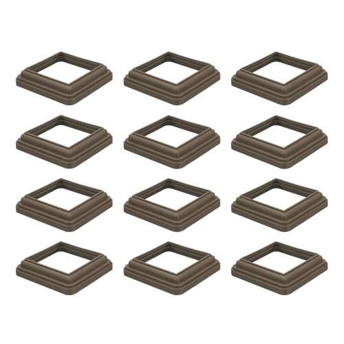 Faldones de poste de plástico 4x4 pulgadas color marrón oscuro para vallas y porches 12 piezas