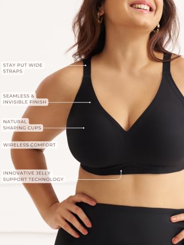 Image of Everyday T-Shirt Jelly Bra | Wire-Free T-Shirt Bra with Jelly Soft Technology, Smooth Moulded Cups & Removable Pads | Seamless Soft Cups, Adjustable Straps, Wide Side Wings | Everyday Bra for Women