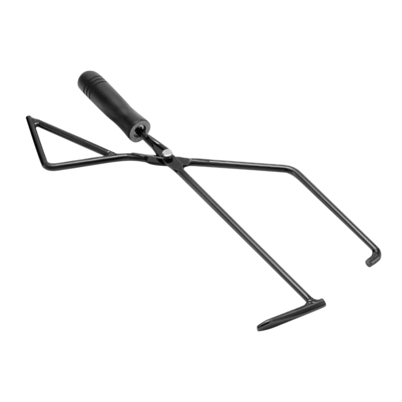 Pinza para Carbón de Camping con Mango de Madera y Hierro Negro | 1 Pieza, Uso en Barbacoa y Chimenea Exterior, para Fiestas y Fogatas al Aire Libre