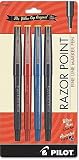 Pilot Razor Point Fine Line Marker Pens, Ultra-Fine 0.3mm Point, Black / Blue / Red, Pack of 4 (PIL 11045), Assorted Colors – view 3