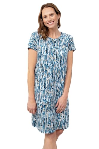 Lily & Me Castaway Stretch Cotton T-Shirt Dress - Petrol - Size 18