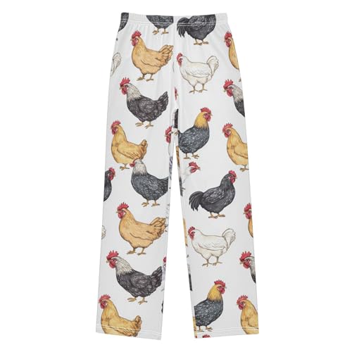 ZZXXB Roosters Boys Long Pants Soft Trousers Elastic Waist Kids Lounge Bottoms with Pockets S-XL