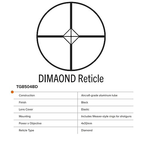 Truglo 4X32Mm Compact Rimfire And Shotgun Scope Series, Diamond Reticle, Black #TOP6