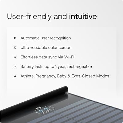 WITHINGS Body Scan - Connected WiFi Scale to Improve Your Health, BIA Personal Scale, Body Composition Analysis, Body Fat, Muscle Mass, Water Percentage
