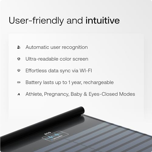 WITHINGS Smart Scales for Body Weight, FSA or HSA Eligible, Body Analysis, Fat Content, Muscle Mass, Bone Density, Visceral Fat, Bathroom Scale, BMI Scales Digital Weight and Body Fat, Bluetooth, WiFi