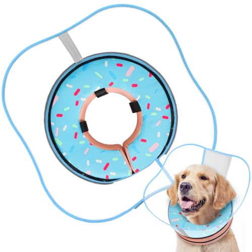 Image of Supet Sponge Dog Cone Collar Stop Licking After Surgery, Dog Donut Collar | Adjustable Dog Recovery Collar Alternative, Detachable Shield, Soft, Comfy Cone, Neck Pillow for Large Dogs