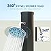 Outsunny 7.1FT Slolar Heated Outdoor Shower, 2-Section 9.2 Gal Outdoor Solar Shower with Free-Rotating Shower Head, Side Tray, Temperature Adjustment & Foot Shower for Backyard Poolside Beach Spa