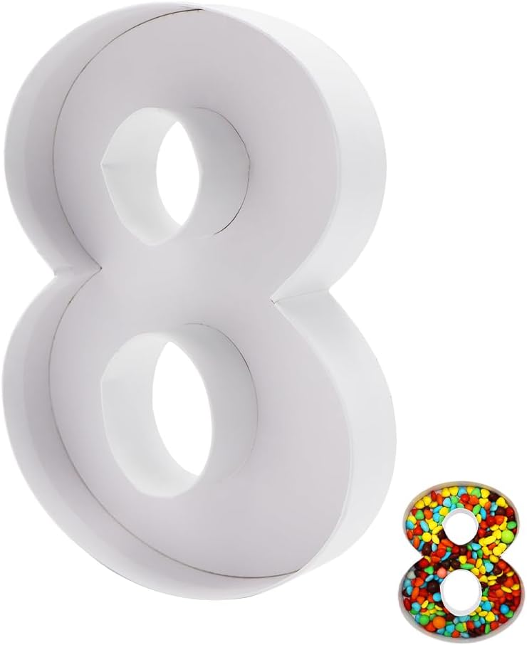 Paper Mache Cardboard Number Fillable Cutout Candy Tray Sweet Chocolate Jelly Beans Birthday Party Treat Box (8)