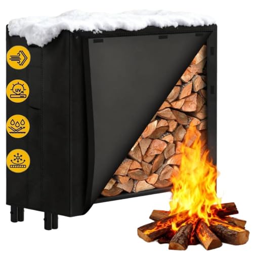 Amagabeli 121cmx105cmx30,48cm Estante de leña de Largo Estante de Registro de Chimenea Soporte de leña para leña al Aire Libre Tarea Pesada Bastidor de leña Titular de leña Apilador de Madera