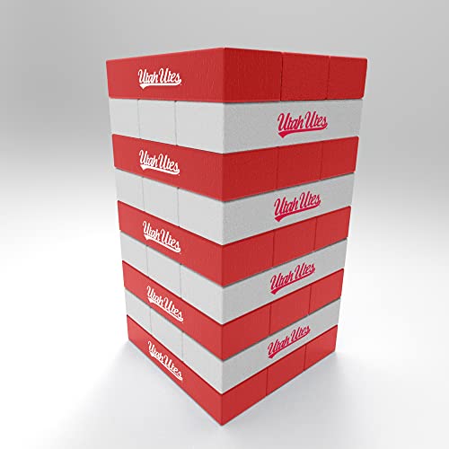 Rico Industries NCAA Utah Utes Mini Travel Team Tower Mini Team Travel Team Tower - Wood Stackem Game