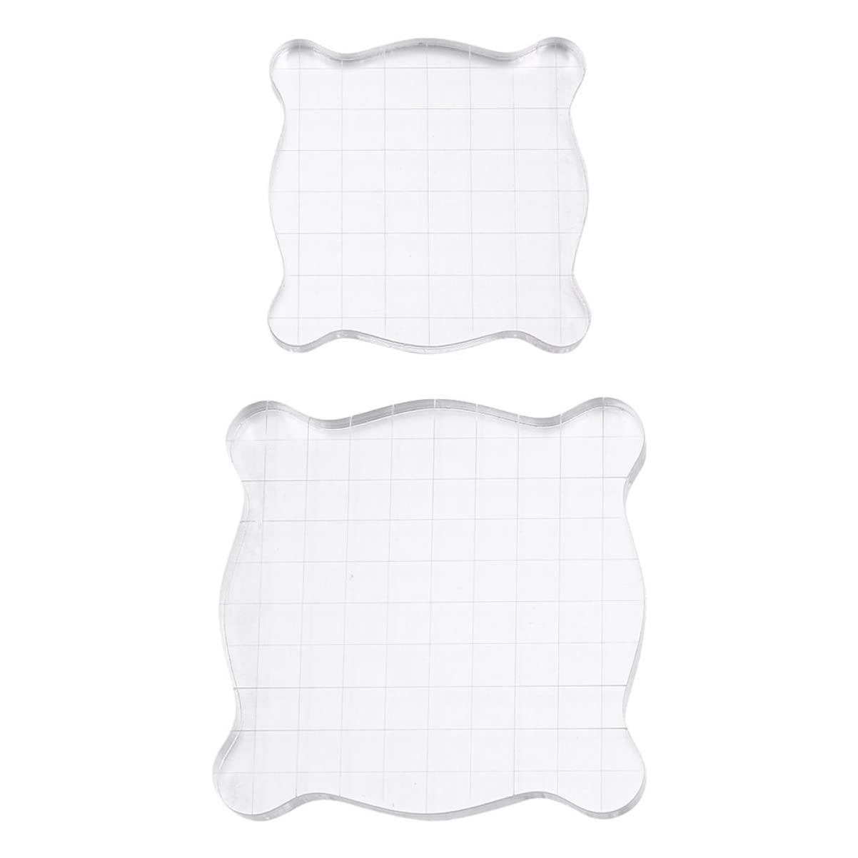 HOODANCOS Stamping Craft Essentials: Acrylic Stamp Block Handle Plate Set of 2 for Projects