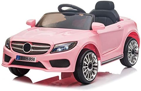 Winado Kids Ride On Car, 12V 4-Wheel Battery Motorized Vehicles, w/Parent Remote Control, Openable Doors, MP3 Player, Bright LED Light, Seat with Seat Belt, Smooth Start, 3 Speed Modes (Pink)