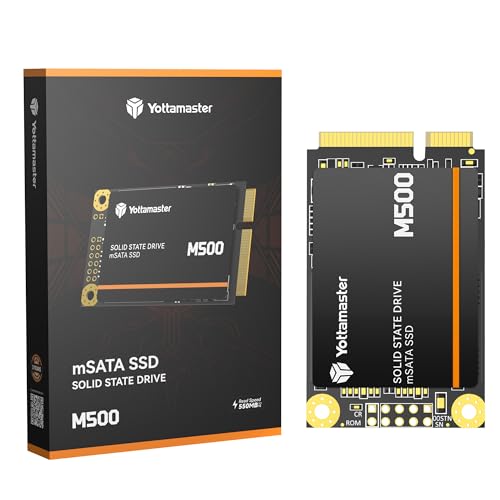 Yottamaster M500 128GB mSATA SSD SATA III 6Gb/s, mSATA Internal Solid State Drive Up to 500MB/s, Mini-SATA with 3D NAND, Compatible with Ultrabooks Desktop PC Laptop, All-in-One PCs, 30x50mm