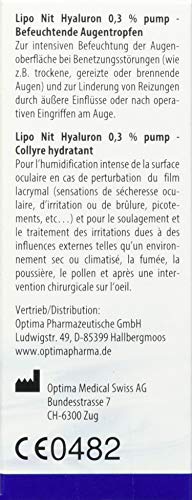 Hyaluron-Augentropfen Liponit Gel mit Pumpdosiersystem 10 ml