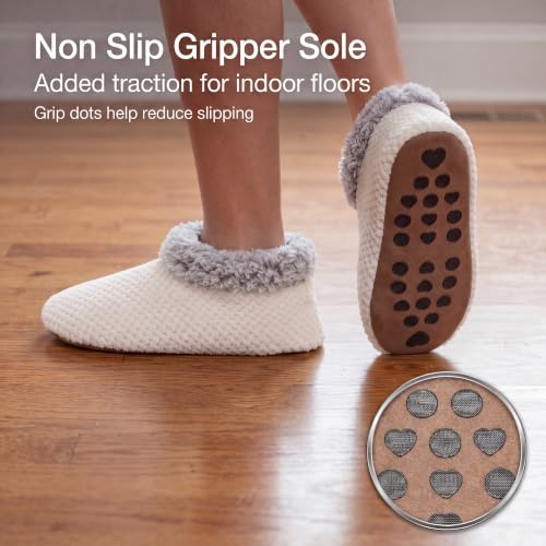 Image of The Metluks Womens Slippers Indoor Soft Sole Slipper Socks | Fuzzy sherpa lining, warm winter comfort, non slip grippers, flexible feel, washable, cozy home wear