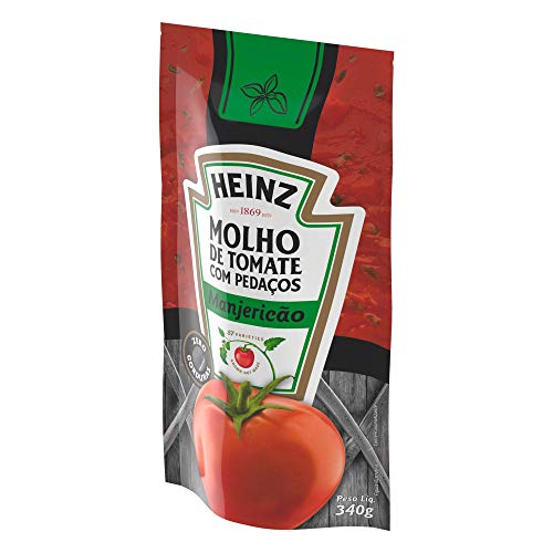 HEINZ - Molho de Tomate com Pedaços, Sabor Manjericão, Sachê 340g