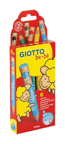 GIOTTO be-bè - Etui 6 maxi crayons avec 1 taille-crayon