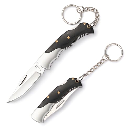 Image of Small Pocket Knife, EDC Pocket Knife, D2 Stainless Steel and Wood Handle, Small Knife, Blade Length 2in