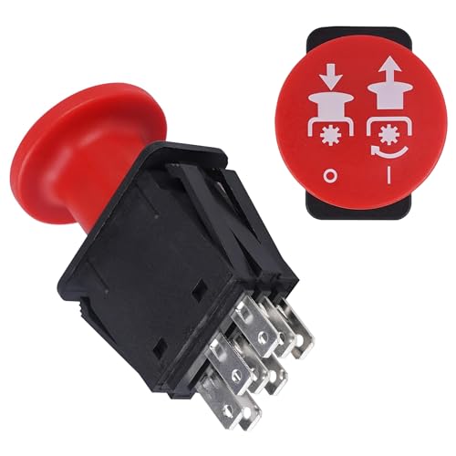Blade Clutch PTO Switch 8 Terminals 4174684 500016 430-528 2721505 for Dixie Chopper Delt Hus-TER Lawn Mowers Compatible with Classic RZT Pro Series SZT Pro Series Zee 2 RZT Mower Dela Series Red