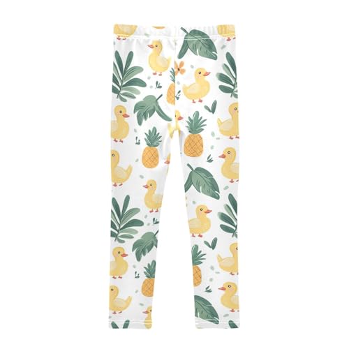 Cute Ducks Girls' Leggings Toddler Doodles Pineapple Kids Yoga Pants Dance Active Tights 4T2