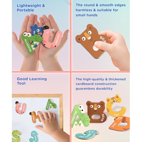 Image of Play Nation Premium 26 Pcs Animal Themed Magnetic Alphabets Fun Learning&Educational Toy for 2+ Years Montessori Colorful Animal Alphabet Fridge Magnets for Toddlers BIS Certified 1 Set