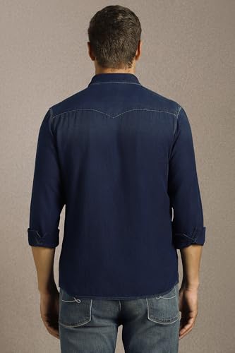 Image of Louis Philippe Men's Cotton Solid Slim Fit Shirt