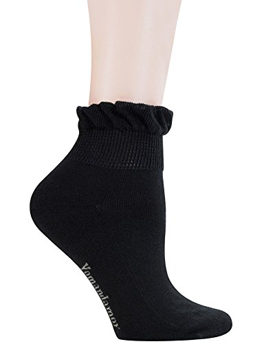 Yomandamor Women's 5 Pairs Non-Binding Bamboo Diabetic Ankle Dress/Casual Socks With Seamless Toe #TOP1