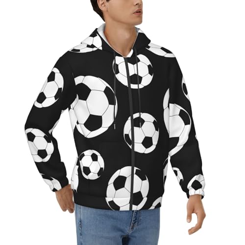 Sweat à capuche football homme pull noir décontracté hiver automne printemps