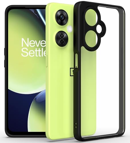Image of KAPAVER Hybrid Clear Back Cover Case for OnePlus Nord CE3 Lite | Protective Shockproof Cleare Hard PC Soft Flexible Black TPU Cover