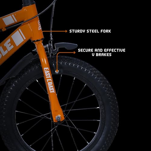 Image of EAST COAST Adorable 16T Cycle for Kids 4 to 8 Years- Bicycle for Kids 95% Pre-Assembled (Orange)
